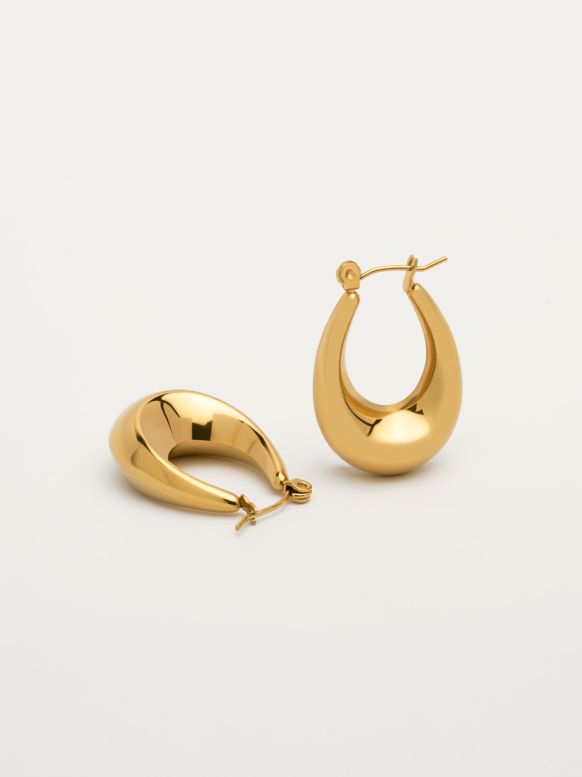 Teardrop Hoop Earrings Gold | OSKER Jewellery Online