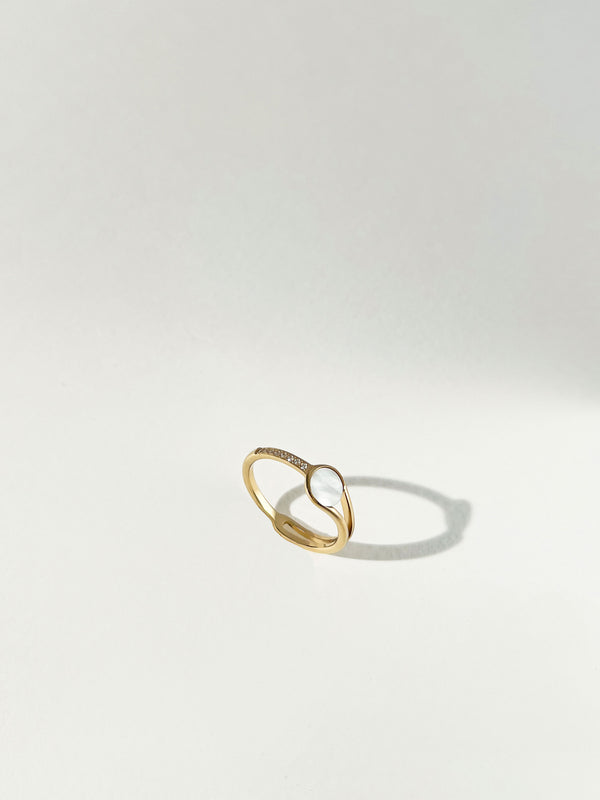 Album - Cut-Out Natural Shell Zircon Ring