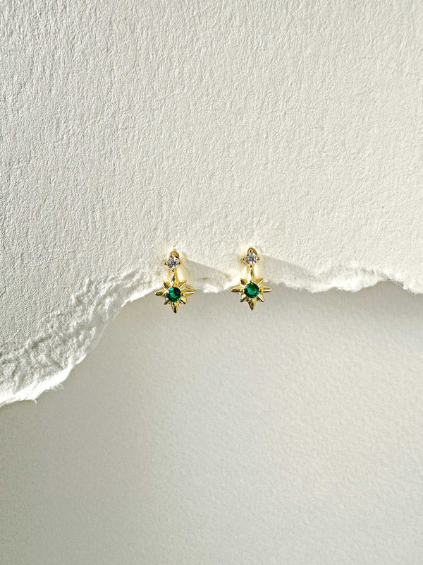 Alyssa - Star Zircon Studs (Emerald)