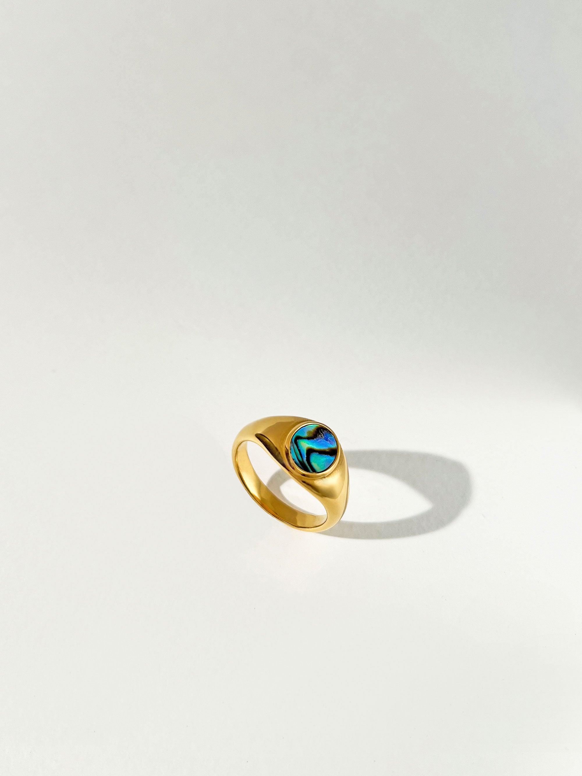 Oval Natural Shell Ring Abalone | OSKER Jewellery Online