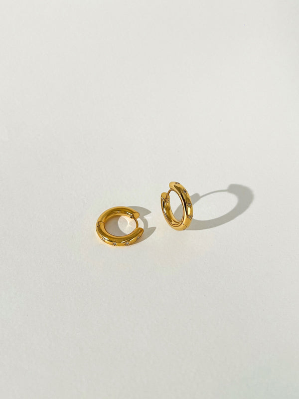 Astra - Star Zircon Hoop Earrings