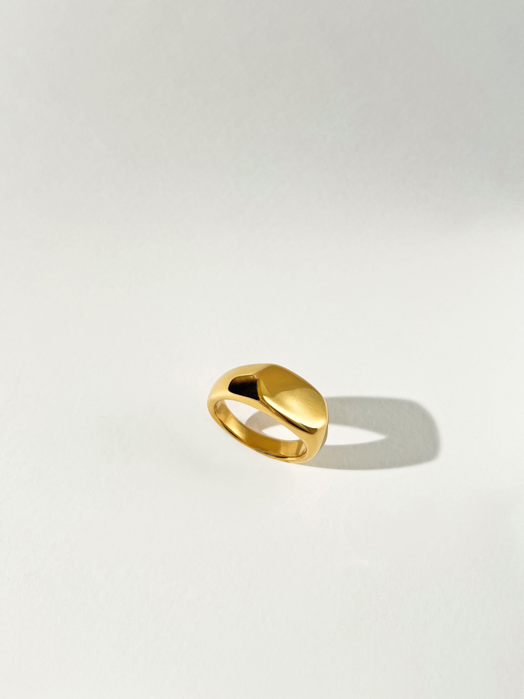 Chunky Hexagon Signet Ring Gold | OSKER Jewellery Online
