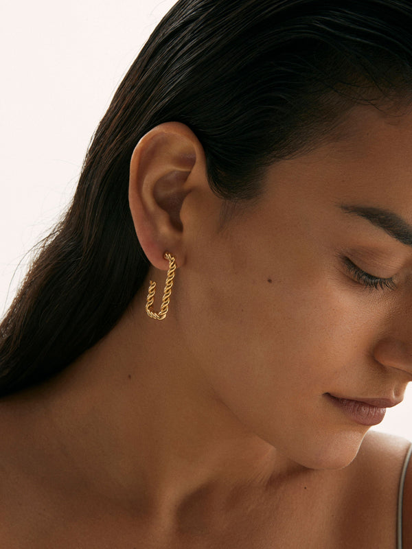 Consequence - Rectangle Twist Hoop Earrings