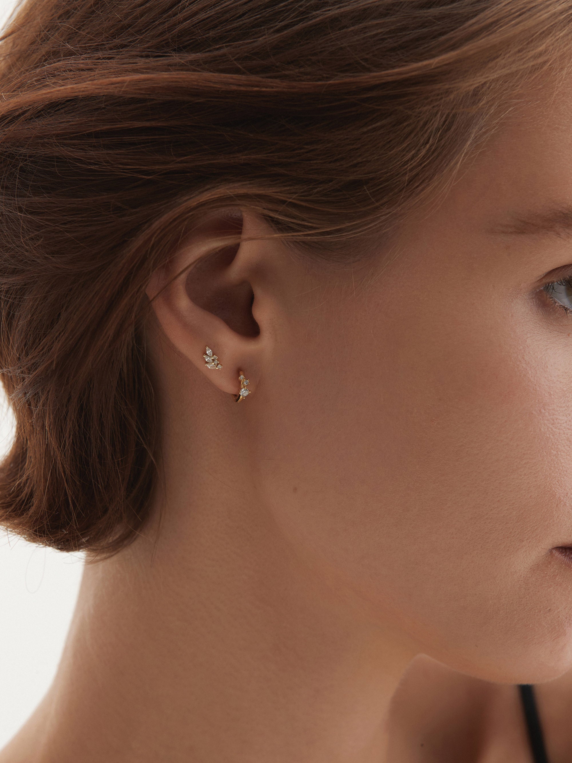Triple Petals Zircon Studs | OSKER Jewellery Online