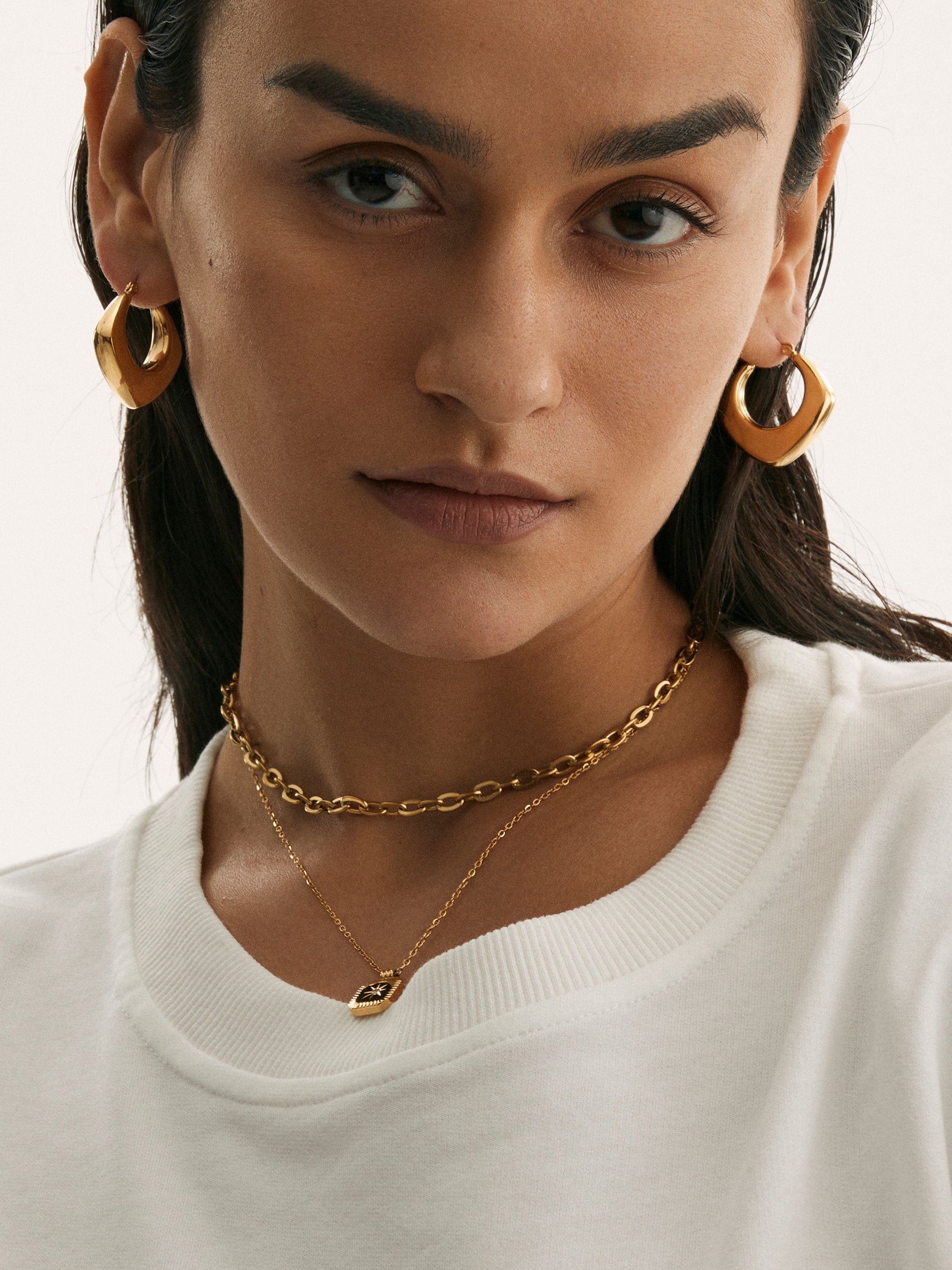 Chunky Cable Curb Chain Necklace Gold | OSKER Jewellery Online