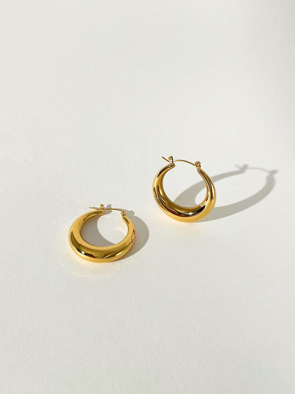 Destined - Plain Crescent Hoop Earrings (Large)