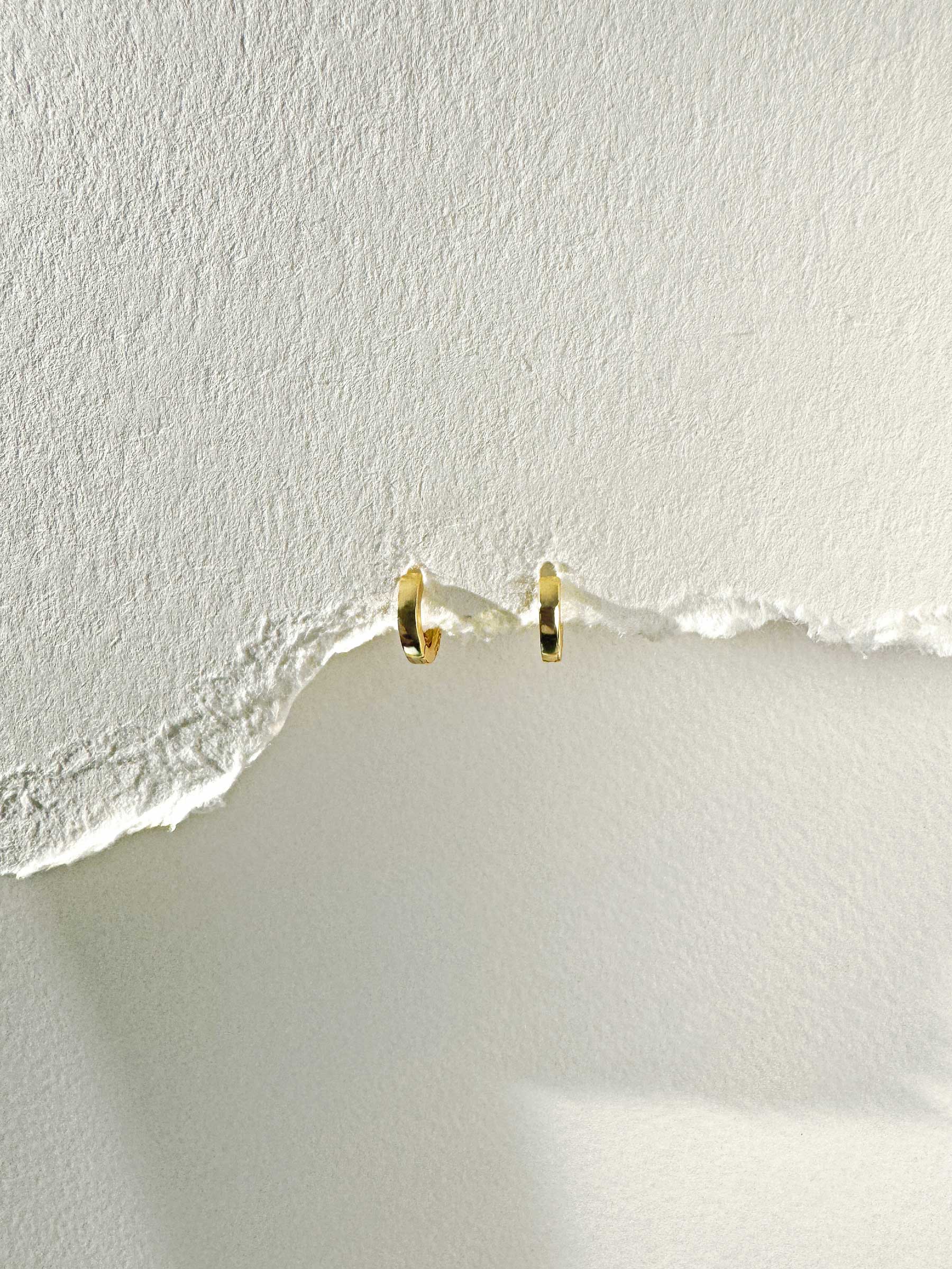 Plain Flat Band Hoop Huggies | Everyday Stud Earrings | OSKER