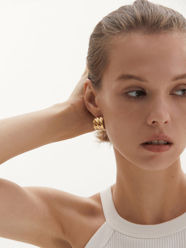 Exile - Chunky Textured Hoop Earrings