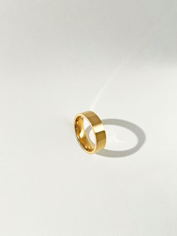 Insistence - Thick Plain Flat Band Ring (6MM)