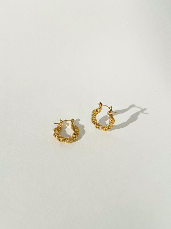 Jovial - Twist Hoop Earrings (Small)