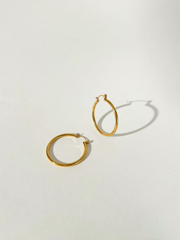 Nevertheless - Fine Plain Hoop Earrings (Large)