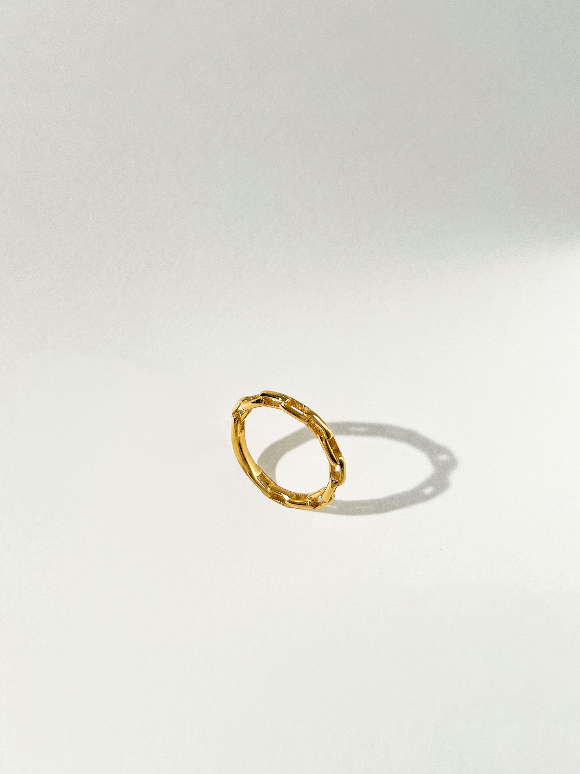 Thin Cable Chain Ring Gold | OSKER Jewellery Online