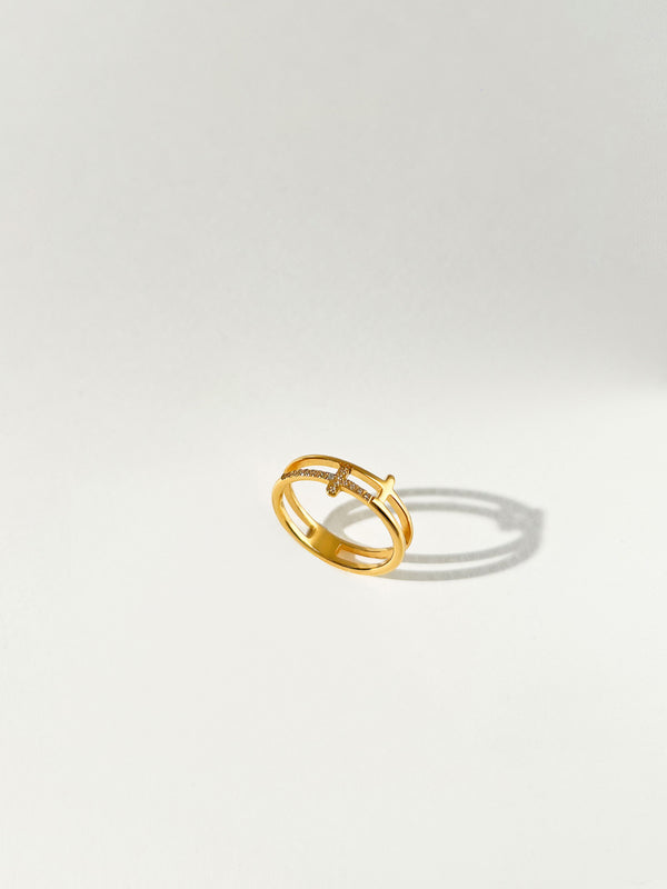 Radiate - Double Cross Zircon Ring