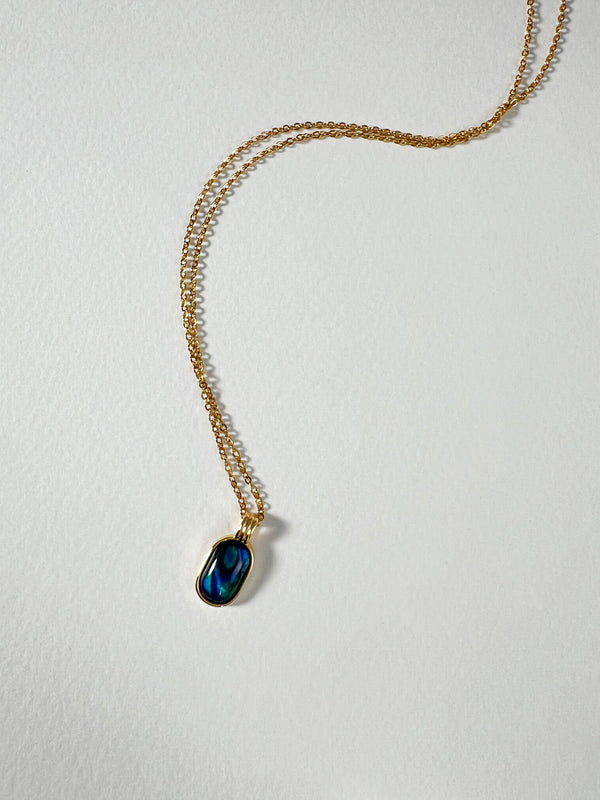 Revolution - Natural Shell Oval Charm Necklace (Abalone)