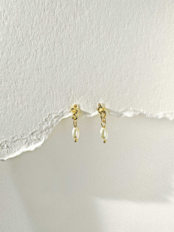 Reyna - Freshwater Pearl Drop Studs