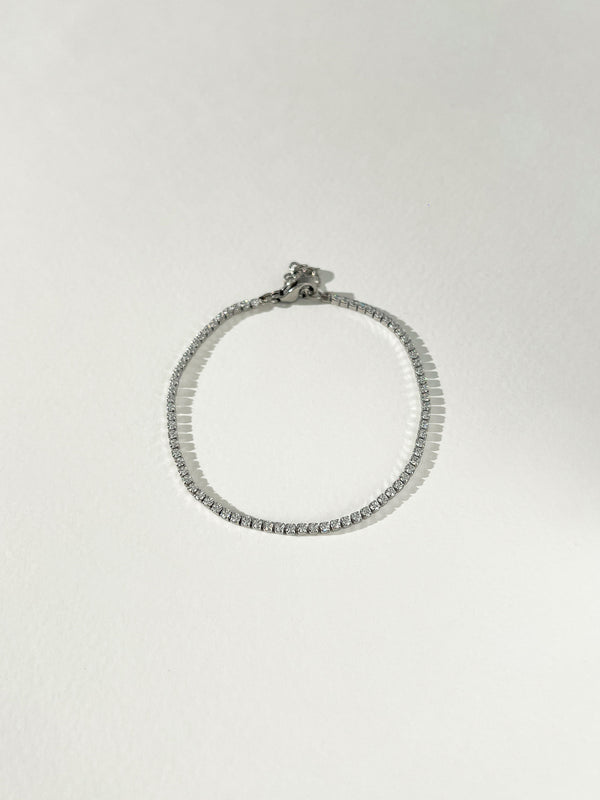 Story - Fine Silver Zircon Tennis Bracelet (2MM)
