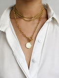 Castaway Chunky Chain w/ Circular Pendant Necklace