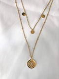 Amsterdam Double Chain w/ Circular Charms Necklace