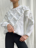 Happen With Poetry Cable Knit Jumper in Pure White