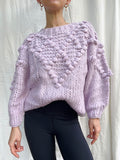 Happen With Poetry Cable Knit Jumper in Sheer Lavender