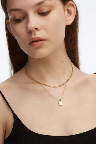 Lavish Double Chain w/ Shell Charm Necklace