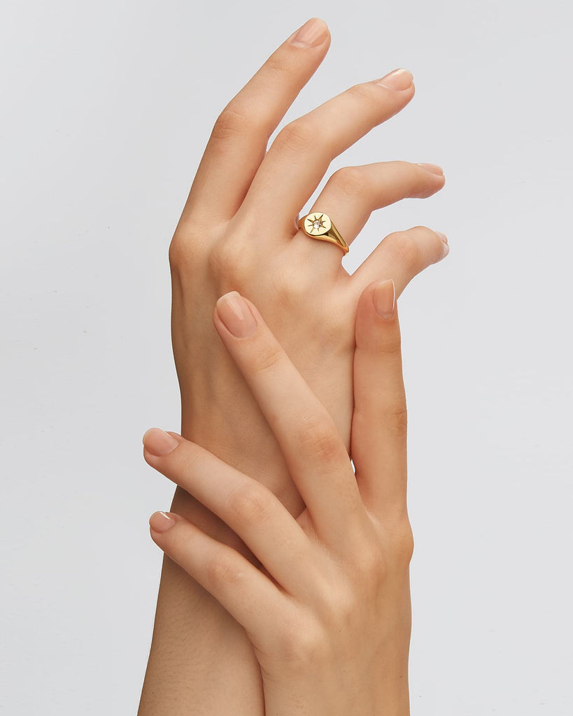 Amber Zircon Sun Design Ring