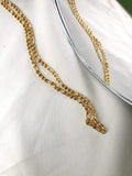 Blame Long Slim Figaro Chain Necklace