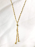 Hollywood Layered Twist Chain w/ Sphere Details Necklace
