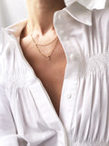 Together Double Layered Fine Chain w/ Zircon Necklace