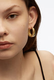 Naive Textured Flat-Edge Hoop Earrings
