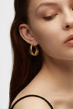 Naive Textured Flat-Edge Hoop Earrings