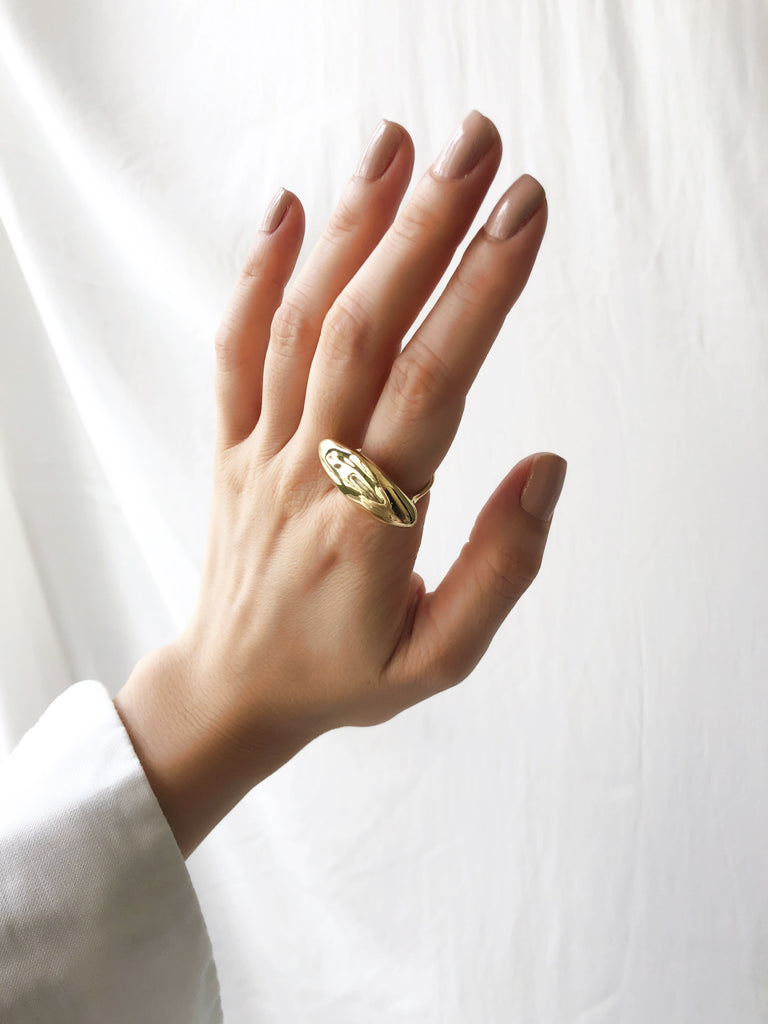 Downtown Abstract Curved Design Ring